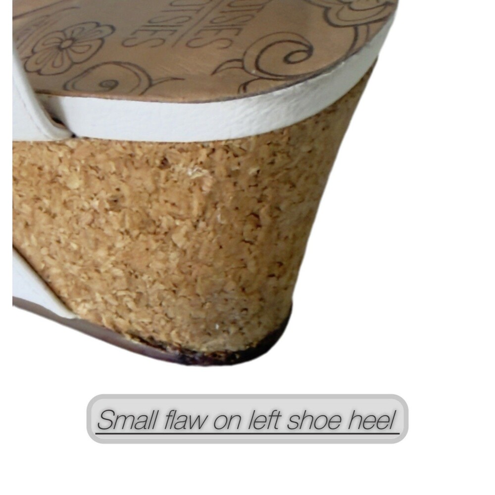 Mootsies Tootsies Tisha White Sandals Women Wedge Heel 3 " Size 7.5M STraps - Picture 12 of 12